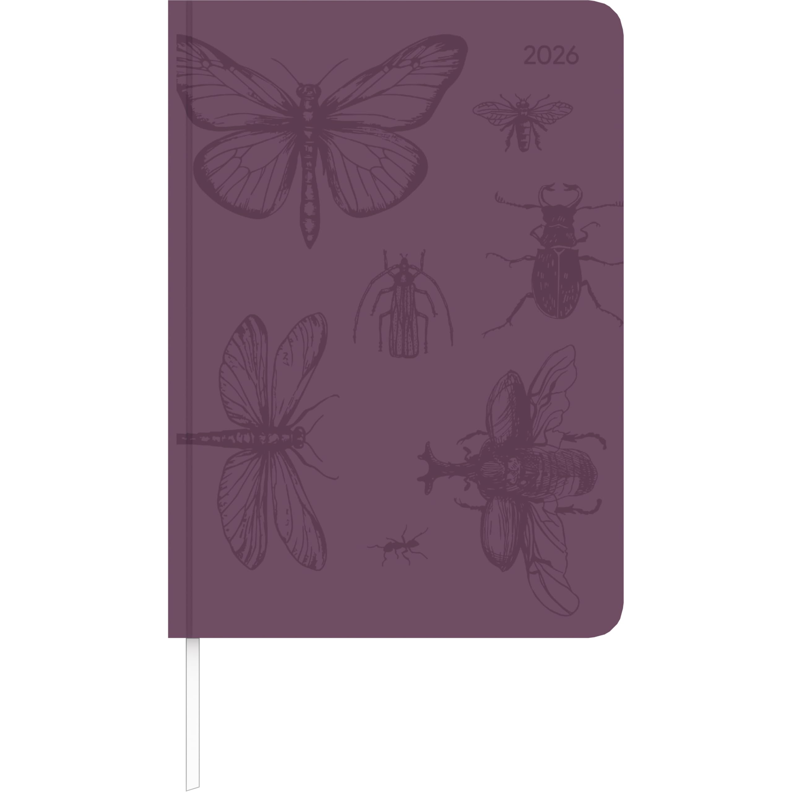 Alpha Edition - Lady Journal Grande Deluxe Purple 2026 – Buchkalender A5 (ca. 15×21 cm) mit Wochenübersicht & edlem Tucson-Einband, eleganter Taschenkalender für Beruf, Schule & Alltag