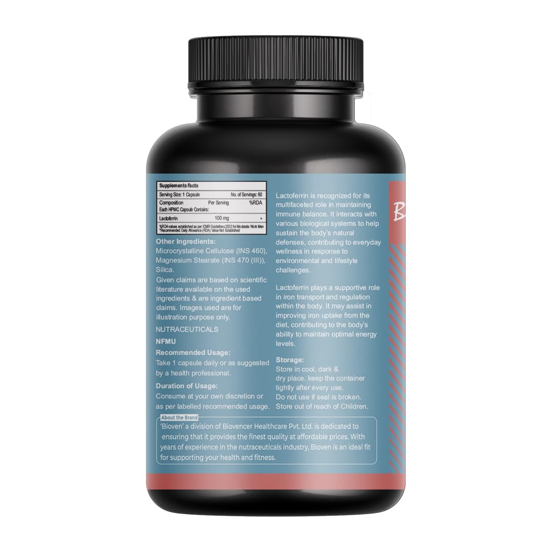 Lactoferrin 60 Veg Capsules | Immune Support, Iron Absorption, Gut Health & General Wellness | Natural Protein Supplement for Men & Women — Amazon image 7