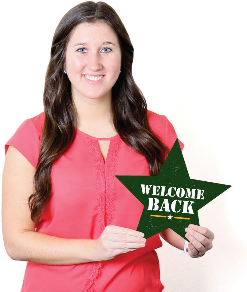 Big Dot of Happiness Welcome Home Hero - Yard Sign and Outdoor Lawn Decorations - Military Army Homecoming - Set of 8