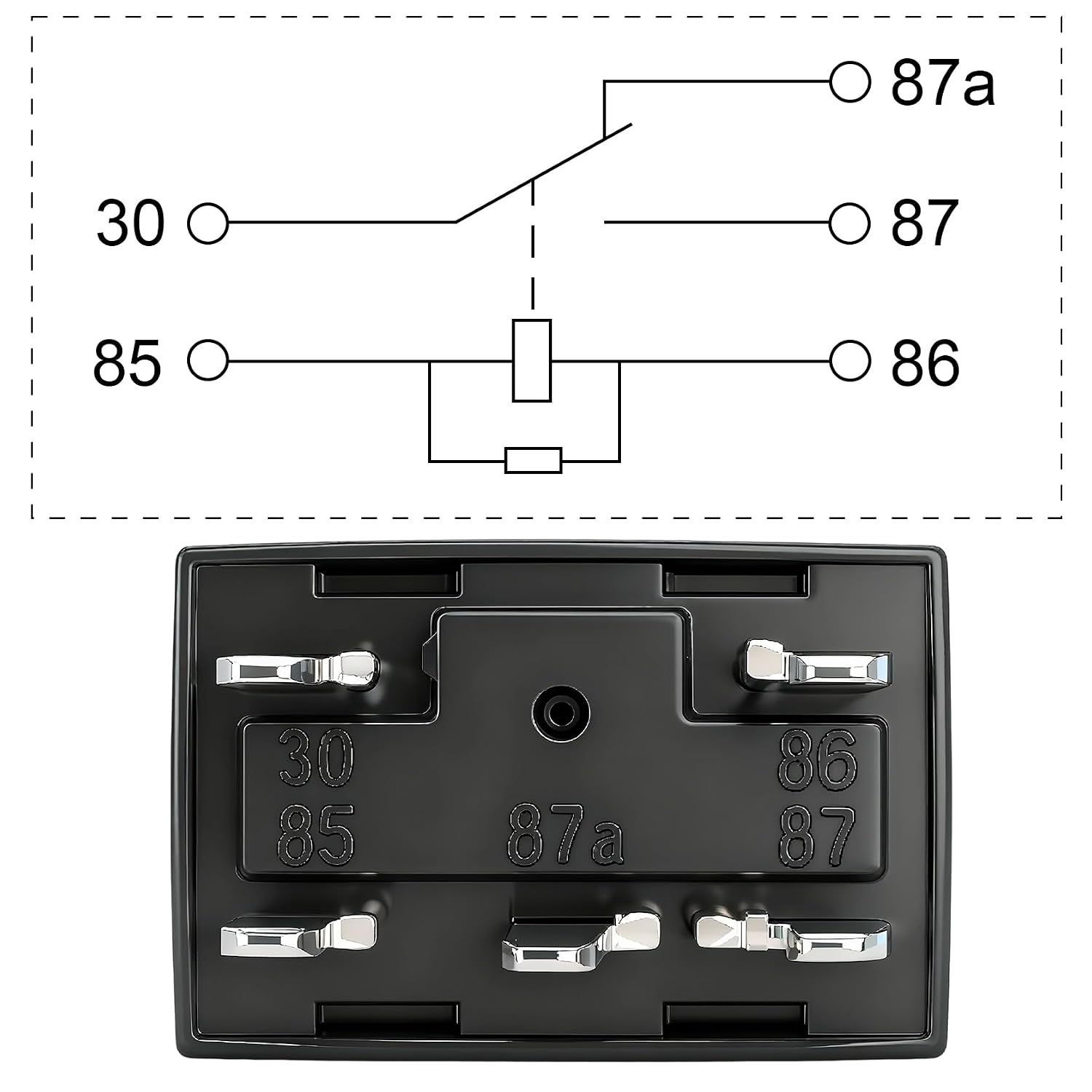 10 Pack 5-Pin High Power Relay, DC 12V 30A, Compatible G8V-RH-1C7T-R-DC12 301-1C-C-R1-U01 278002822 7866 D1780C GM Equipment Black Multi-Purpose Relay Fuel Pump Relay (10, 5-Pin)