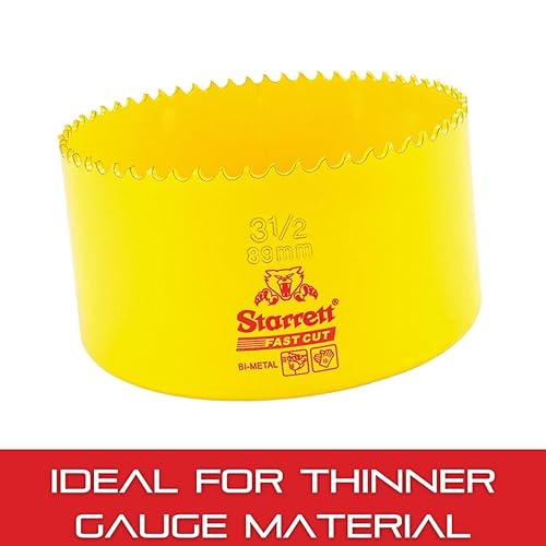 Miniatura 3 de Starrett FCH0312-G - Sierra de agujero recto de corte rápido bimetálica con dientes HSS resistentes a la abrasión, ideal para cortar metal, acero y