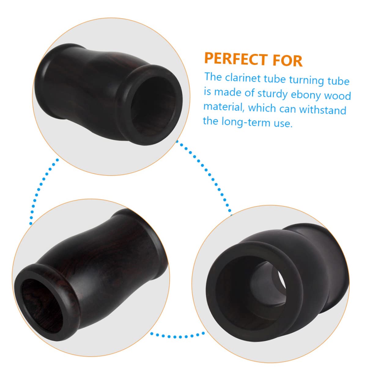 TOYANDONA tubo de clarinete tubo de barril de clarinete accesorios para instrumentos de viento repuesto de clarinete tubo de afinación de clarinete ébano Componente metro