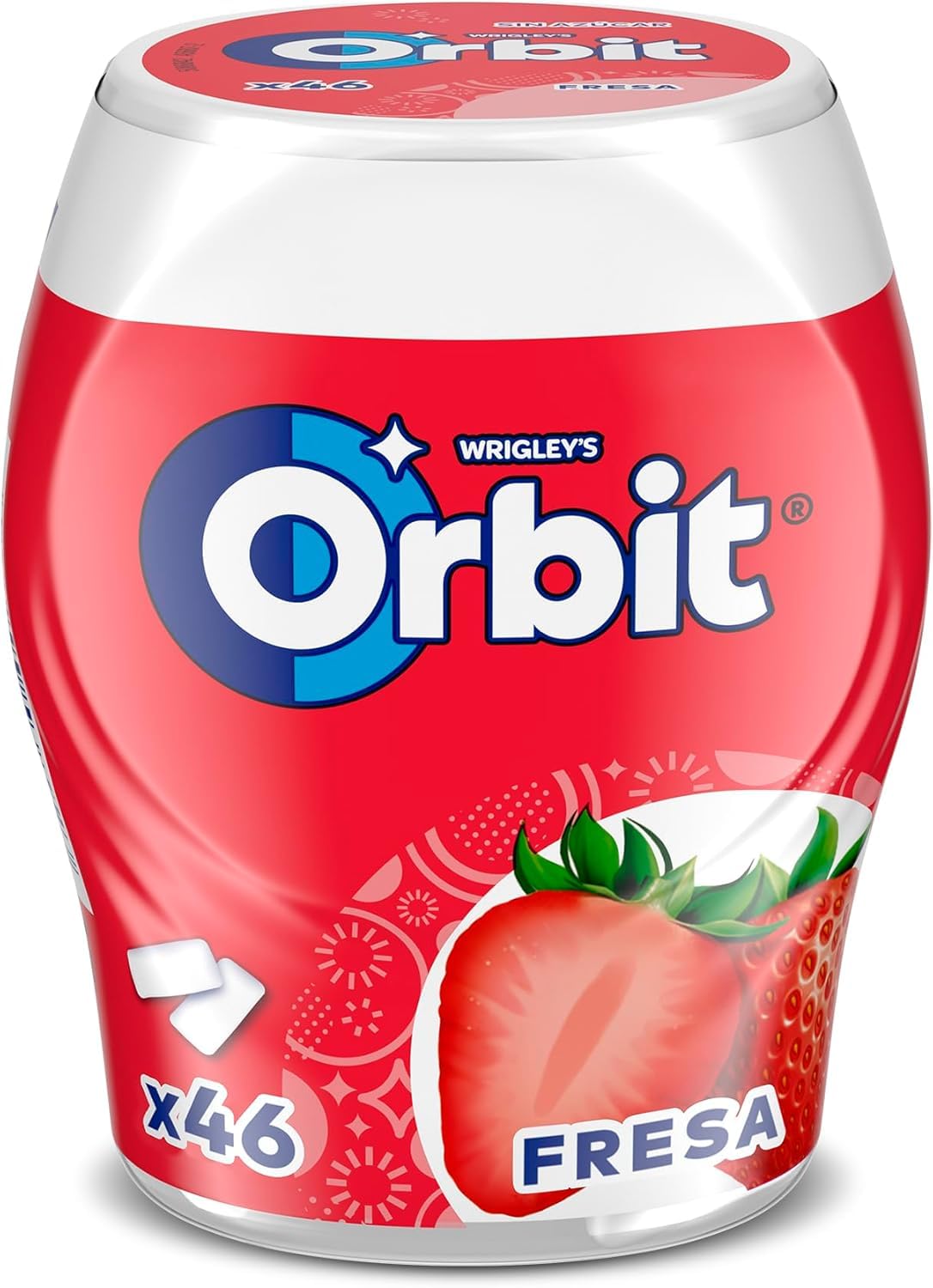 ORBIT Bote de Chicles Sin Azúcar Sabor Fresa Pack 6 Botes 46 Chicles Cada Uno