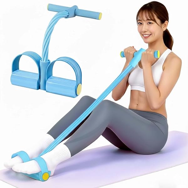 トレーニングチューブ ペダル付き エクササイズバンド 6本の高弾性ュストレッチバンド チューブ トレーニング ストレッチチューブ ゴムチューブ トレーニングバンド 脚 腕 肩 肩甲骨 対応 猫背矯正 - 1