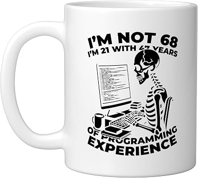 68th Birthday Coder Programmer - Programming 68 Years Old Ceramic Mug, White