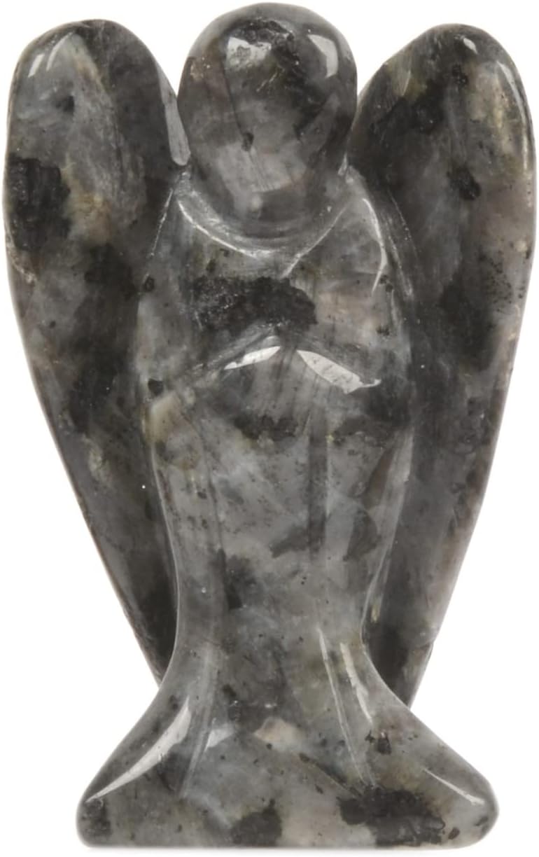 Justinstones Carved Moonstone Opalite Gemstone Peace Angel Pocket Guardian Angel Healing Statue 2 inch image 5
