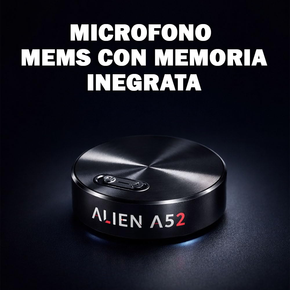 Grabadora de voz con micrófono MEMS 4 GB para reuniones, conferencias, notas de voz, profesional, procesador de reducción del ruido y activación por voz (Alien A52)
