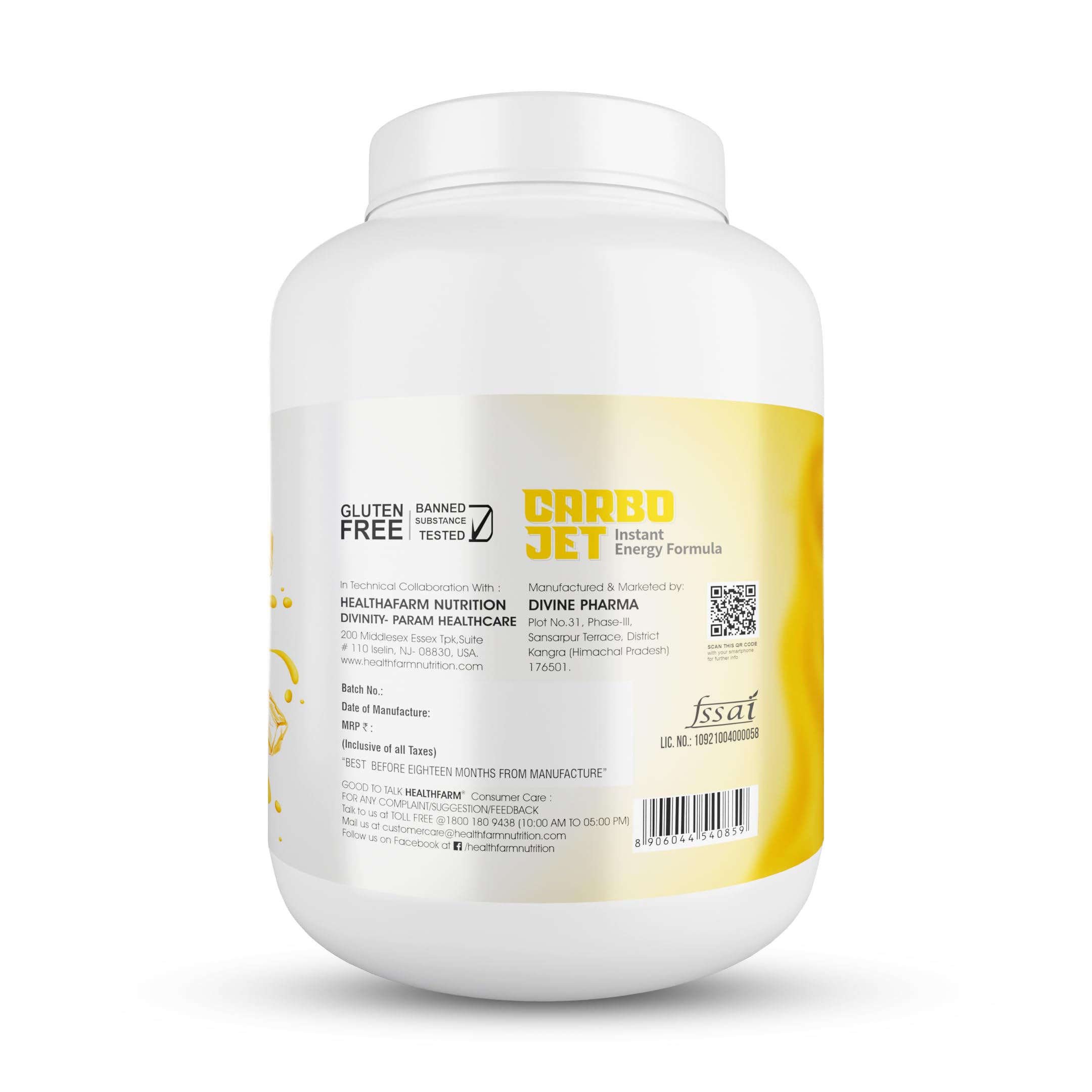 HF Series Carbojet Intra, Post Workout Carbs Powder | Increase Energy Hydration|2.5kg|Flavour-Mango Twist — Amazon image 2