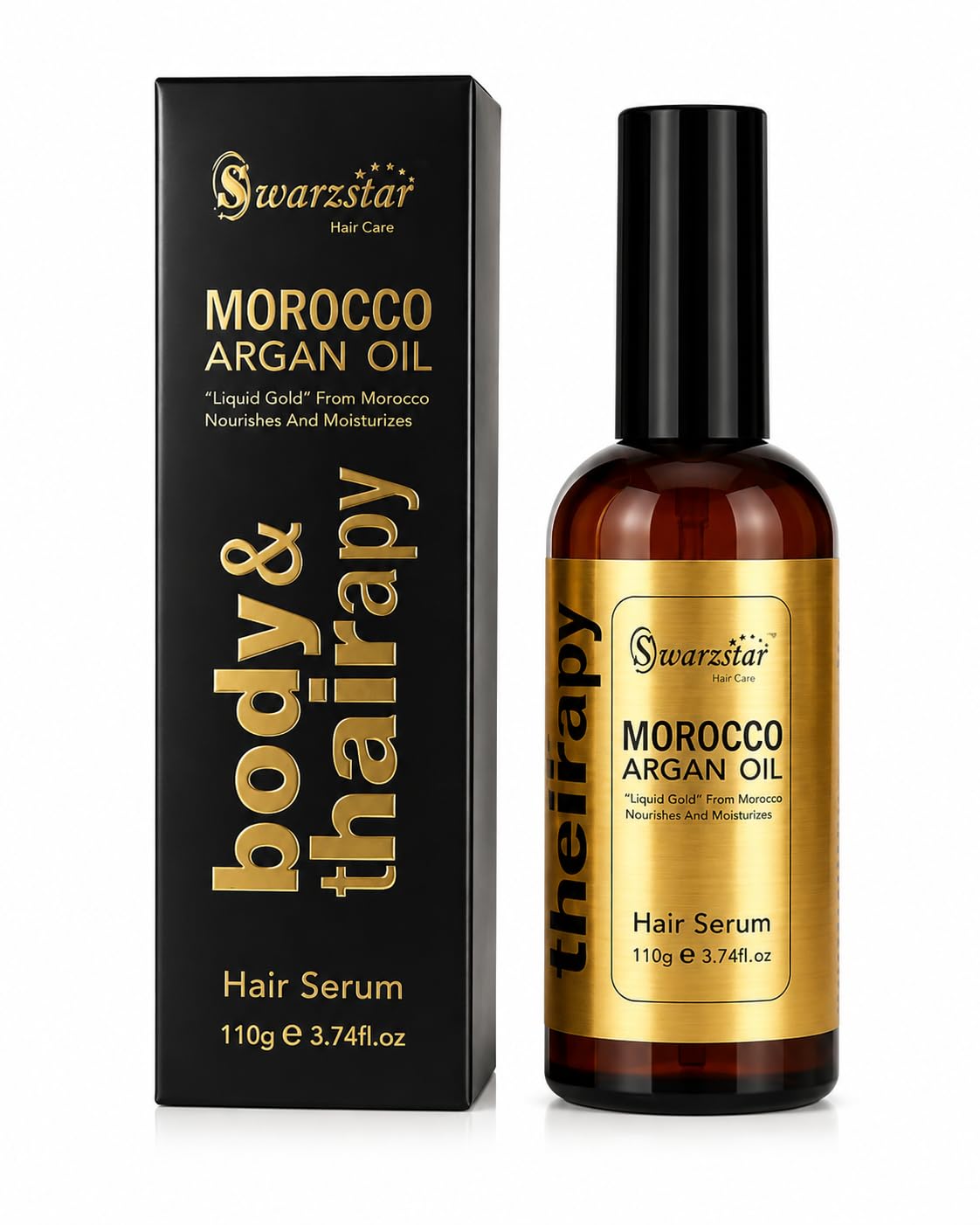 Swarzstar Morocco Argan Oil Hair Serum Gold | 110g | Anti Frizz Hair Serum | Smooth & Shiny Hair | Heat Protection | For Men & Women-image-26
