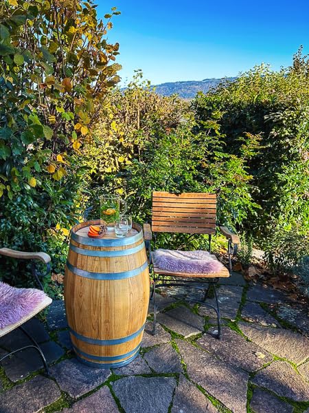 Tonneau en châtaignier de 100 litres Nouveau - huilé (fermé/Table)