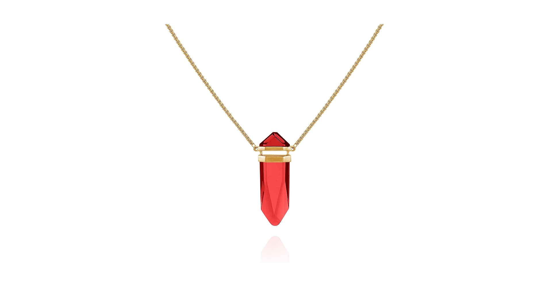 Amazon.com: Vince Camuto Goldtone Red Crystal-Shaped Stone