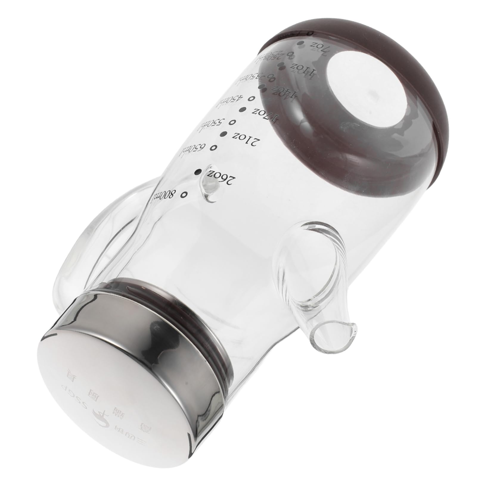 Große Ölflasche aus Hochborigem Glas mit Edelstahl Tropfstopp Rutschfester Boden für Küche Öl und Essig