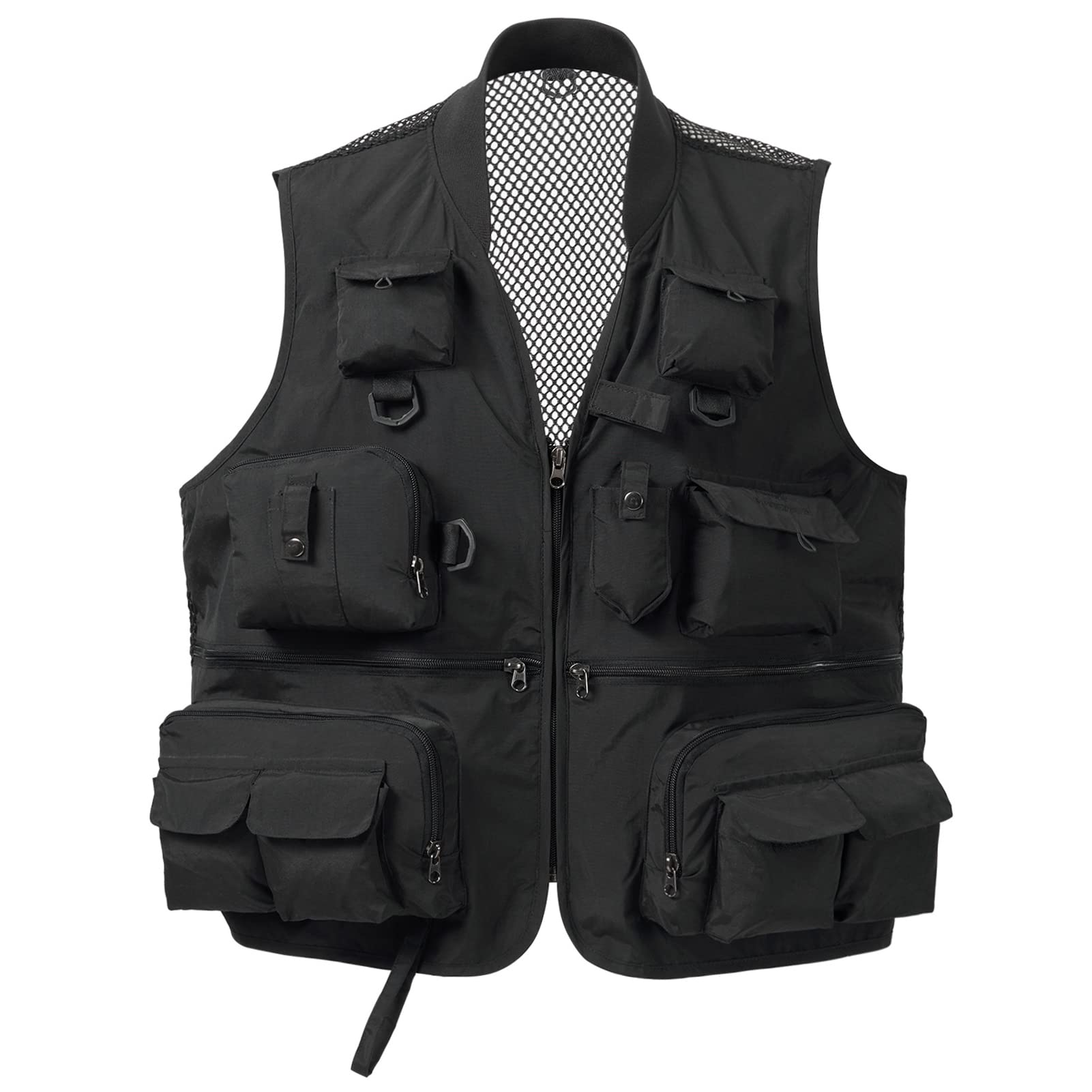 BASSDASH Versatile Men's Women's Fishing Photography Vest with Mesh Back 6 Sizes