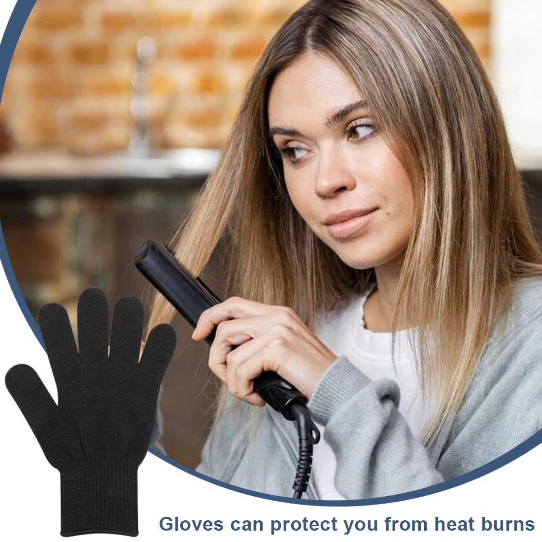 1 Paire de Gants Résistants à la Chaleur, Anti-Brûlure pour les Mains, Professionnels Hautement Respirants et Confortables pour Fer à Friser, Fer Plat, Outils de Cheveux (Taille M)