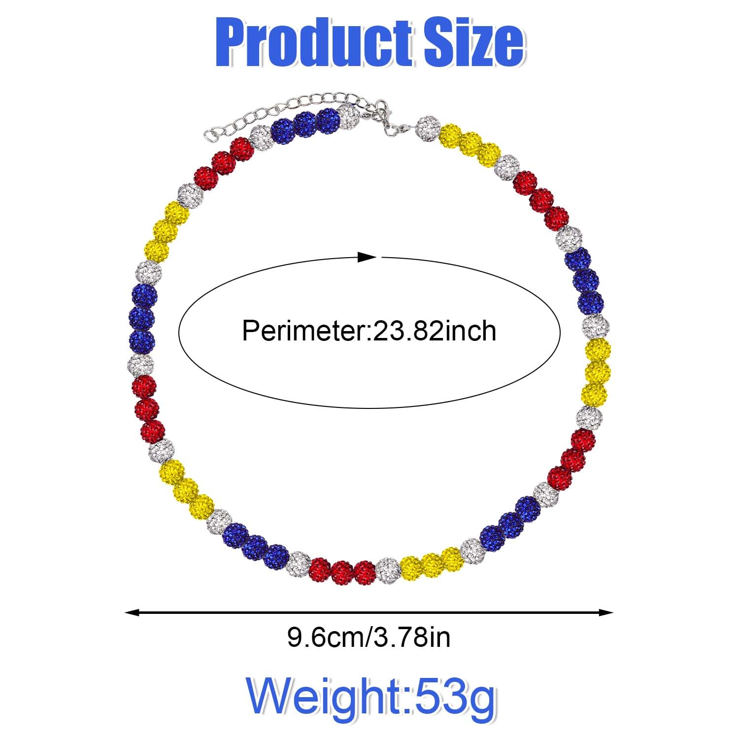 Collier de Baseball de Philadelphie Strass Scintillants Colliers Perles Inspirés Sport d'Athlète Bijoux pour Hommes Femmes 4 Couleurs