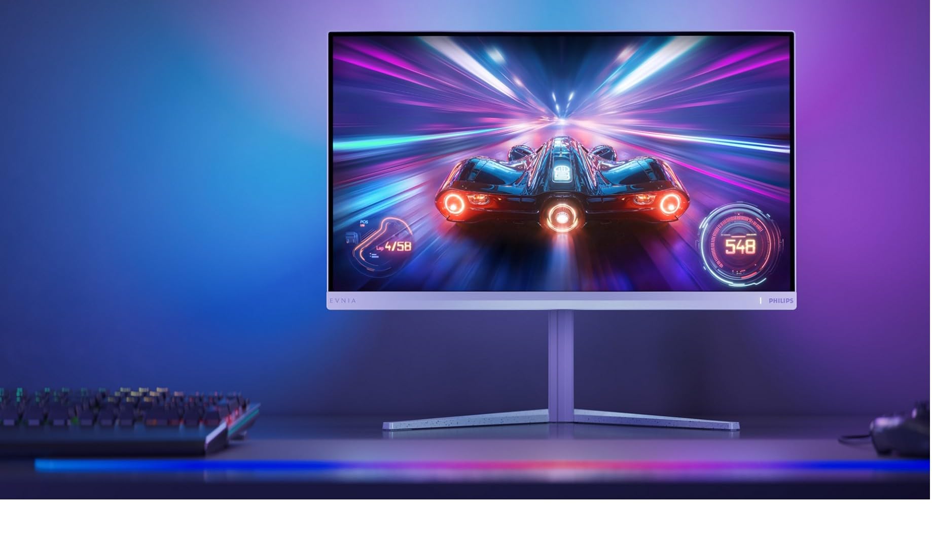 Philips Gaming Monitor 27M2C5501 27 pollici, Curvo, 2560x1440, WQHD, 180Hz, Fast VA Panel, 0.5ms MPRT, , (HDMI2x 2.0 DP 1x 1.4) Adaptive Sync, HDR10, FreeSync Premium, Bianco