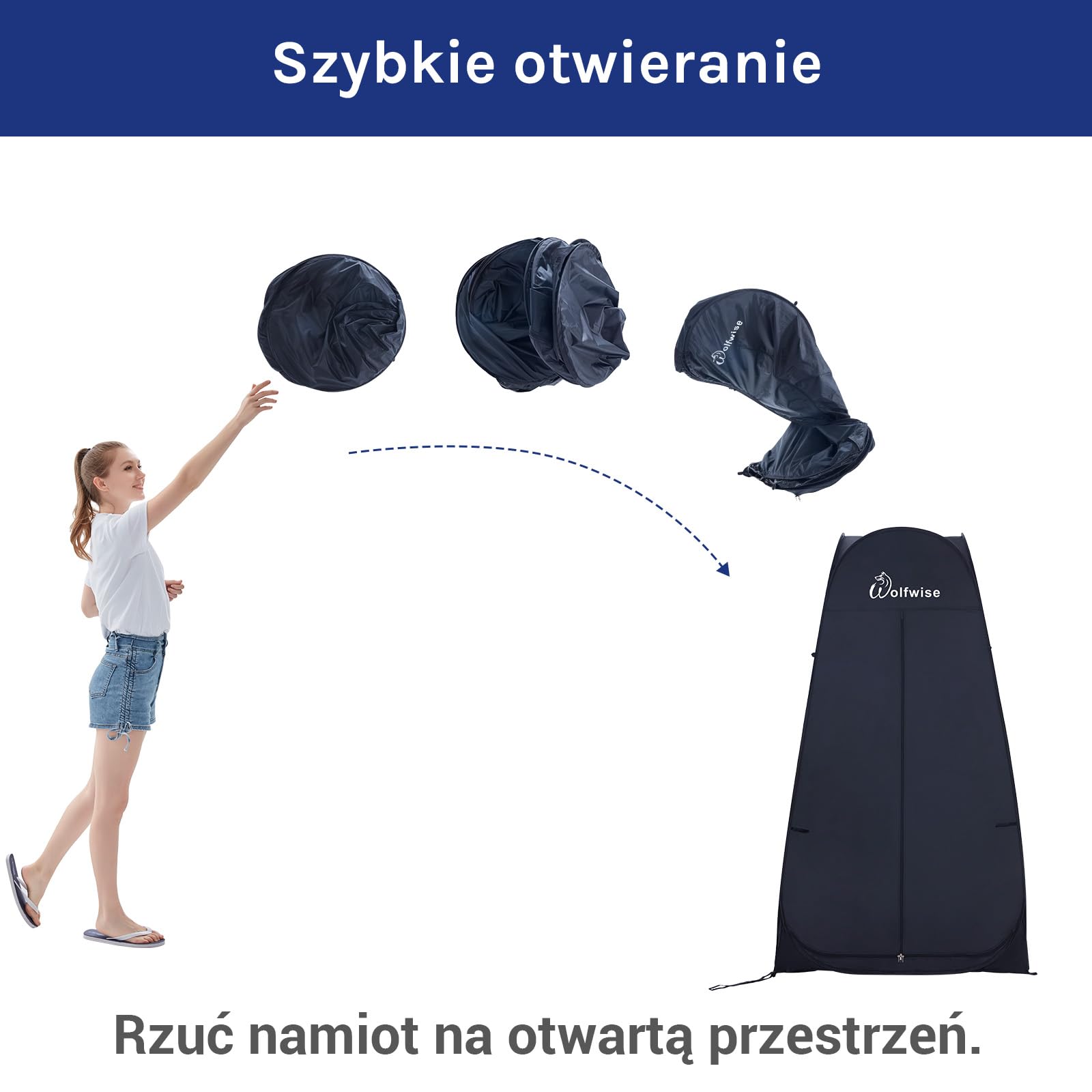 Wolfwise Namiot toaletowy typu pop-up, namiot do przebieralni, kempingowy, namiot prysznicowy, do użytku na zewnątrz, mobilny, toalety, przebieralni, namiot magazynowy