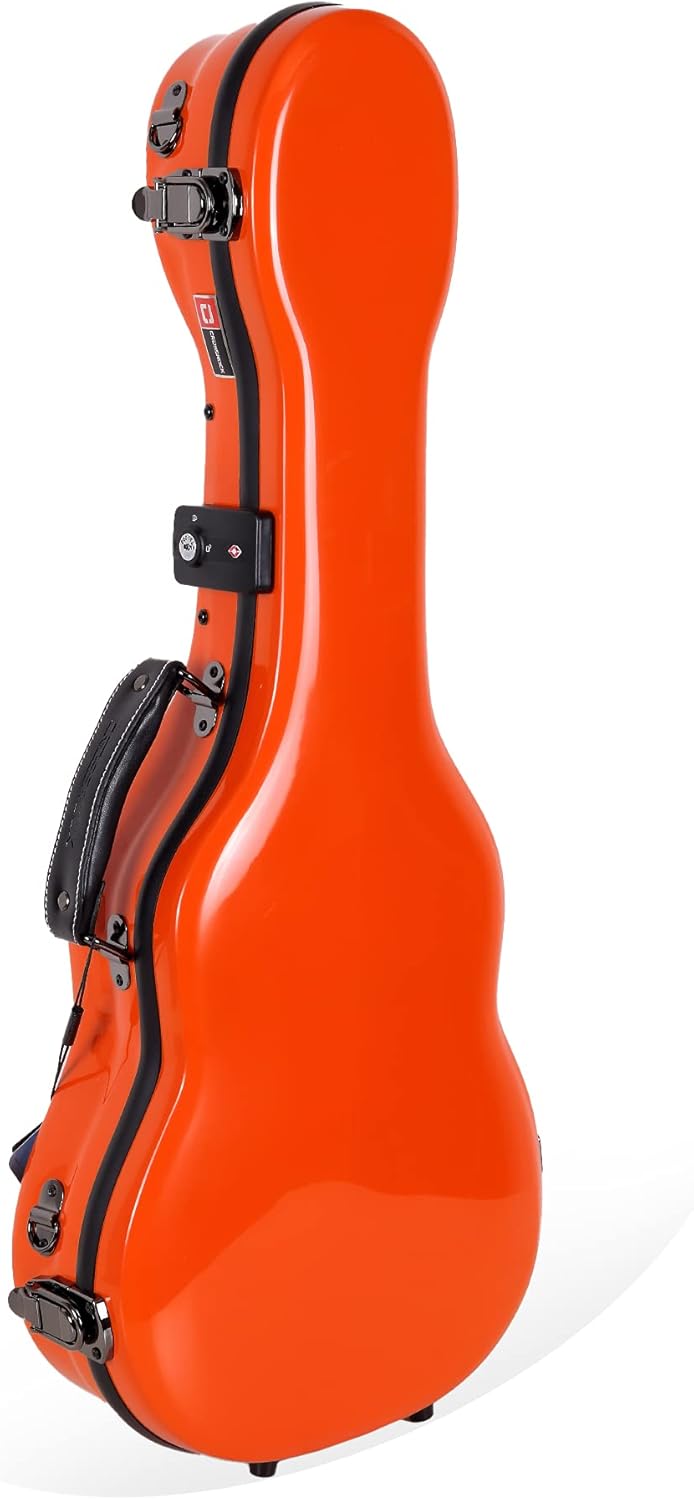 Crossrock Fiberglass Case for Baritone Ukulele with TSA Lock and Removable Shoulder Straps -Yellow(CRF2020BUYL)