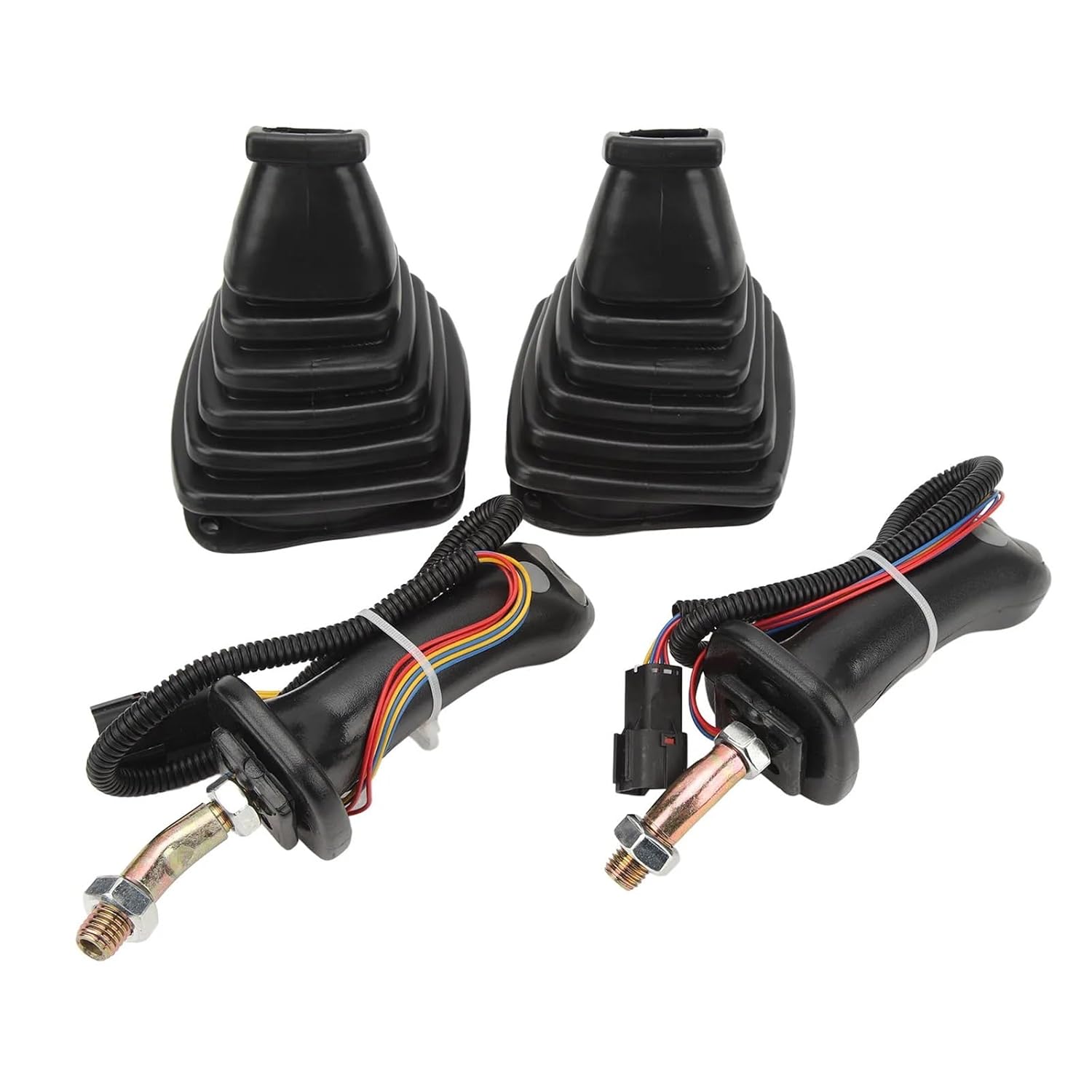 GHHSBO 2Pcs 3 Button Excavator Joystick Handles with Dust Cover Replacement for DX150 215 225 300 370‑9C