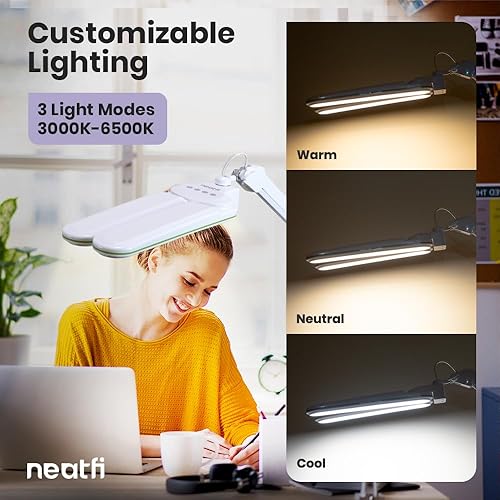 Miniatura 6 de Neatfi Elite - Lámpara de trabajo HD XL, 3 modos de luz, 90 unidades SMD LED, atenuación no polar, brillo ajustable, cuidado de los ojos, luz de