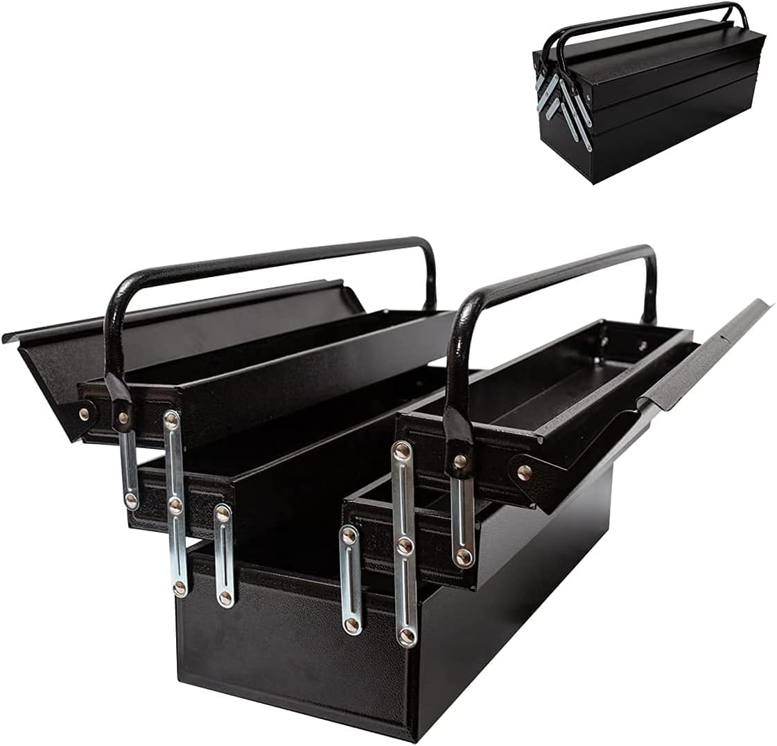 インチ ポータブル 5トレイ カンチレバー メタルツールボックス スチールツール チェストキャビネット ブラック 人気 おすすめ