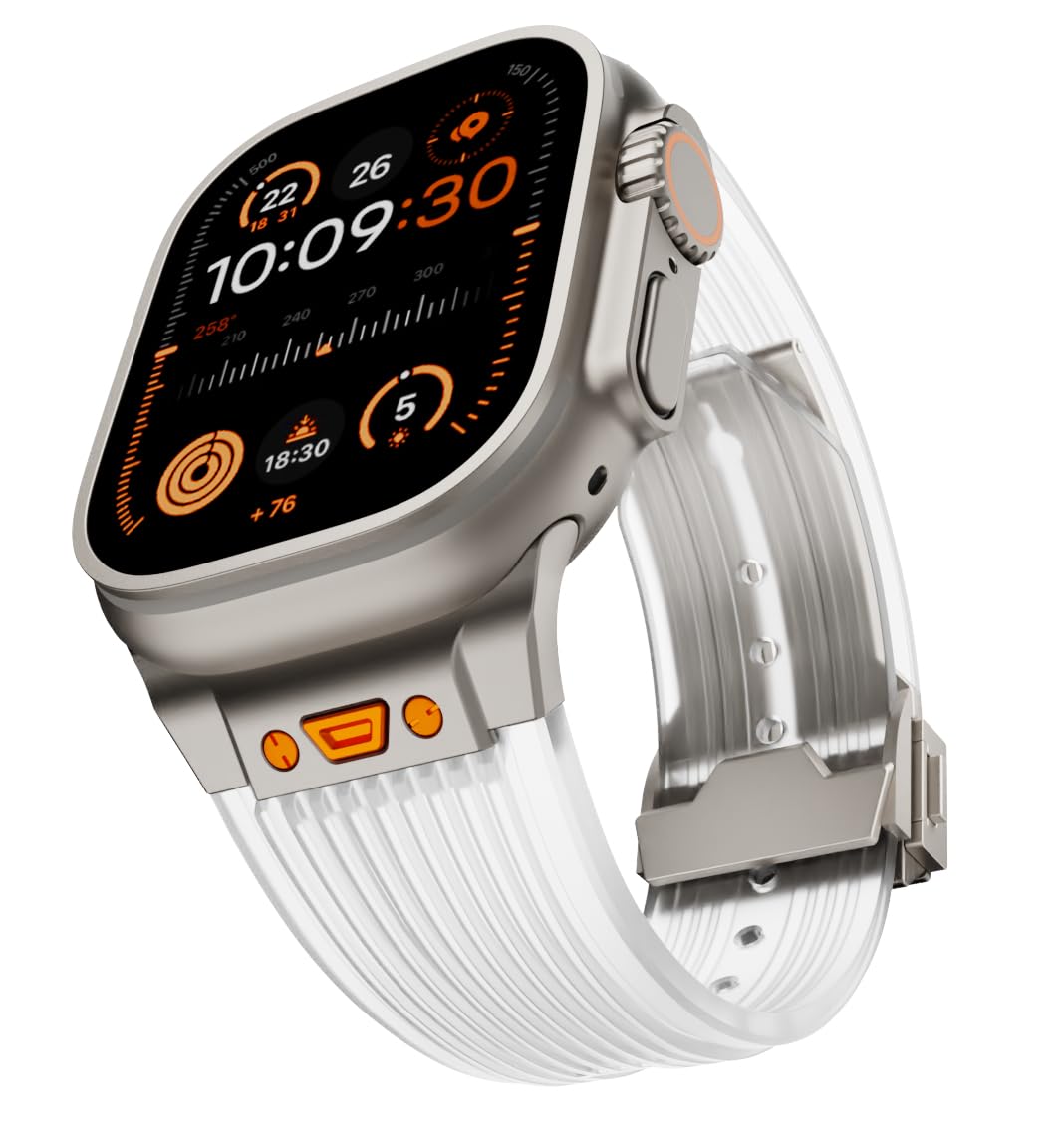 KADES for Apple Watch Ultra 2 Apple Watch Ultra 49mm Durable Metal Connetor Band for Apple Watch Series 10/9/8/7/6/5/4/SE/3/2/1 46mm/45mm/44mm/42mm, Soft Silicone Sport Band