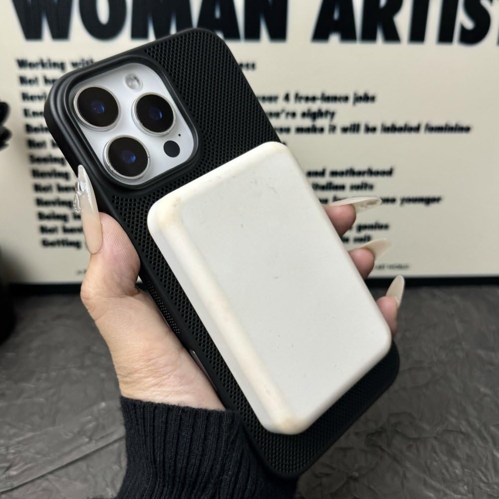 Etui magnetyczne z siateczki rozpraszającej ciepło do iPhone'a 16 15 14 Plus 13 12 11 Pro Max, oddychające, chłodzące, różowe, do iPhone'a 16 Pro Max