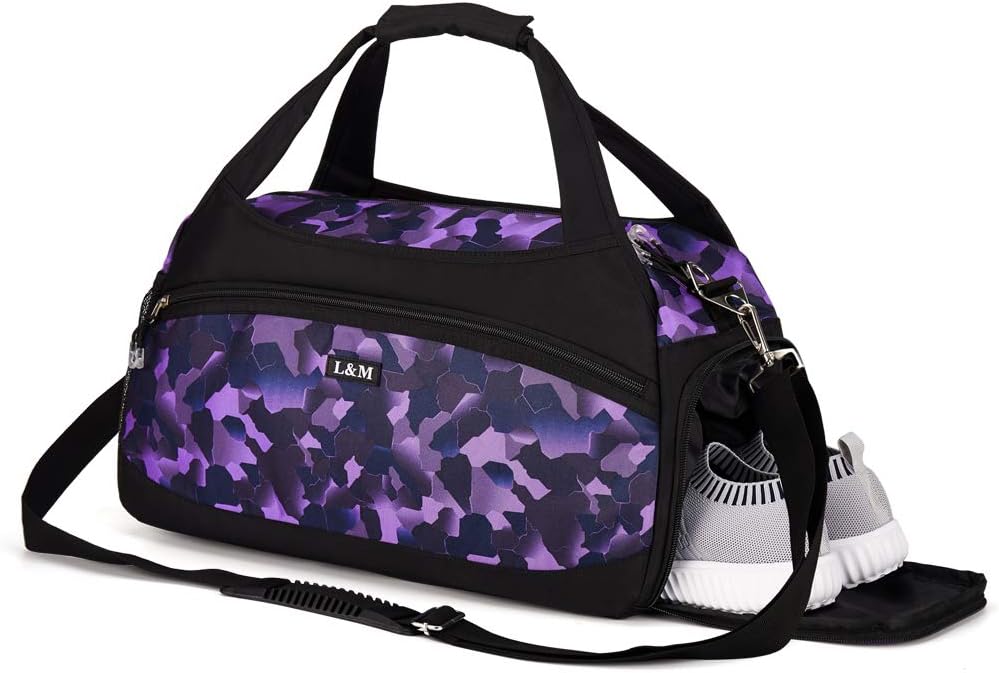 Kuston Gym Bag with Shoes Compartment Sport Bag Duffel Bag for Men&Women