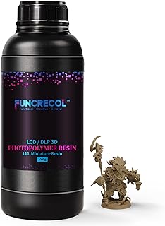 FUNCRECOL 3D Printer Resin for Tabletop Miniatures 405nm UV-Curing Resin Ultra Clear Detail Photopolymer Resin for LCD/DLP Resin 3D Printers Brown 1KG