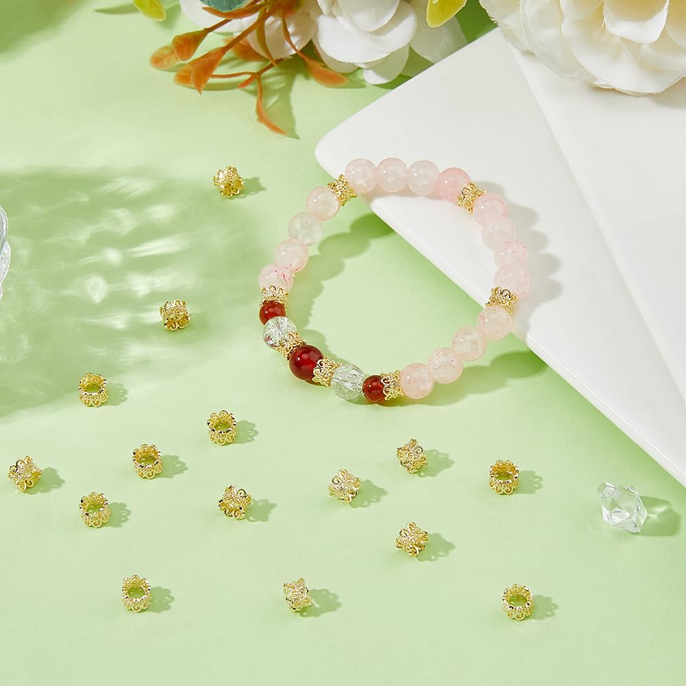 Wavlakth 1750 perline rosse con foro – 4 mm, 6 mm, 8 mm, 10 mm, 12 mm, distanziatori sfusi per la creazione di gioielli
