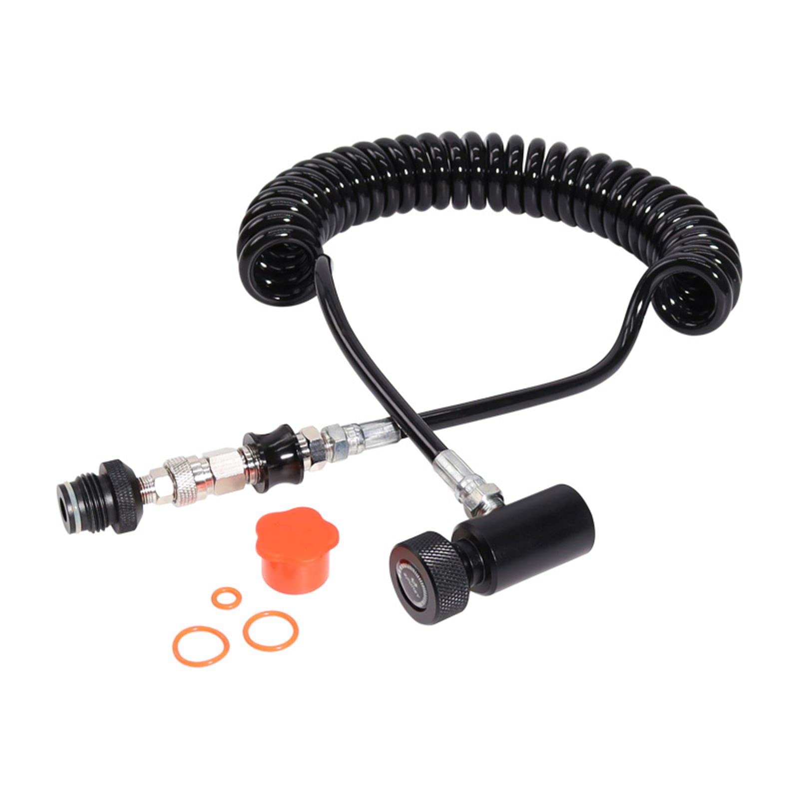 TUXING Heavy Duty Paintball Tank Remote Coil Remote Line for HPA High Pressure Air Compressed / CO2 Tanks with O-Ring and Protection Cap,G1/2-14