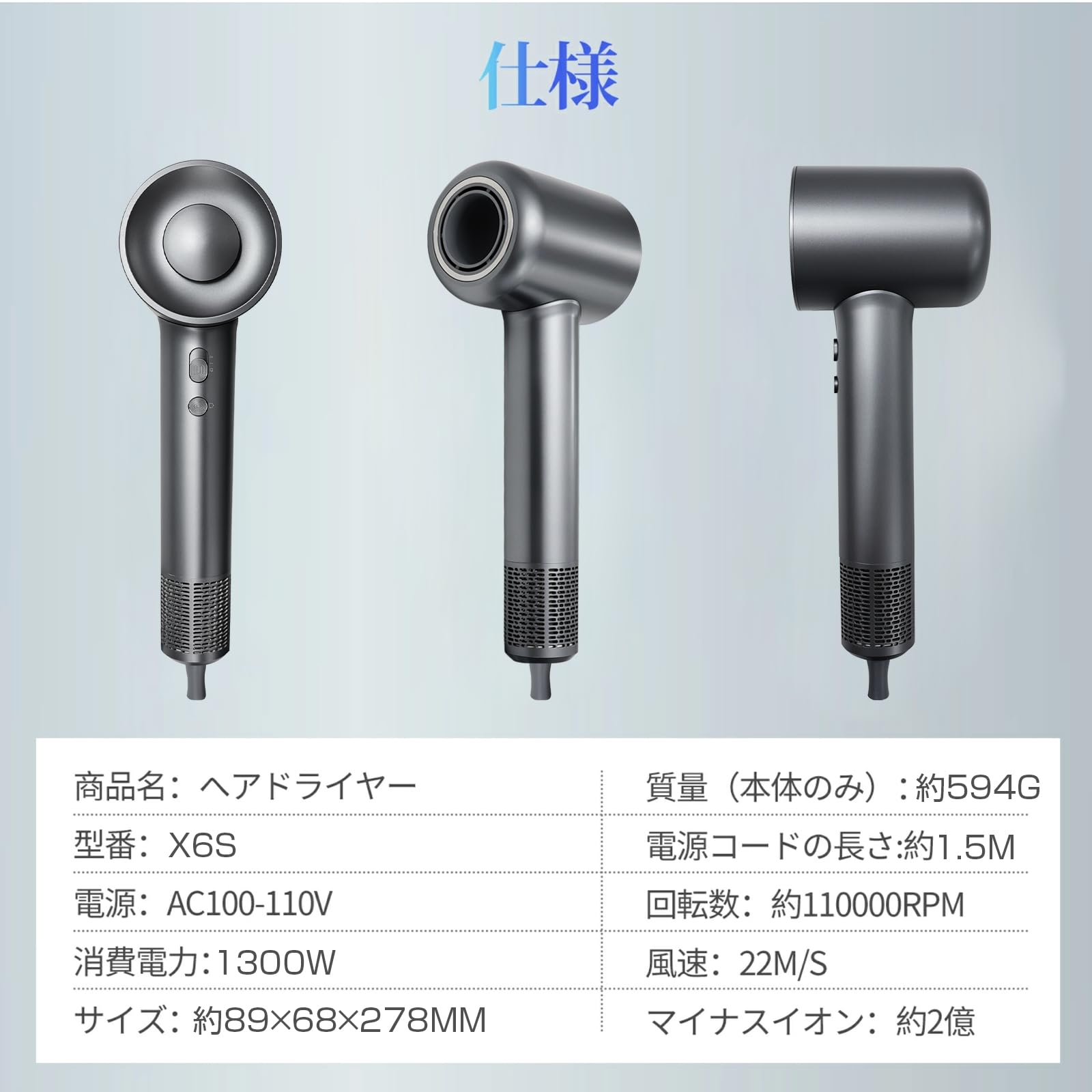 Amazon.co.jp: BAGEBER ドライヤー 斬新デザイン 15s速乾 大風量1300W