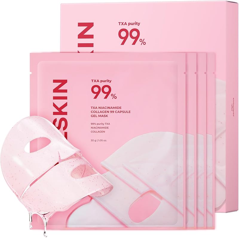 APRILSKIN TXA Pink Capsule Gel Mask 4EA | Overnight Gel Mask with Tranexamic Acid - Hydrating & Firming, Uneven Skin Tone, 30g 4ea