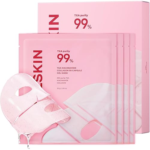 APRILSKIN TXA Pink Capsule Gel Mask | Overnight Face Mask for Glass Glow Skin I 99% High-Purity Tranexamic Acid 3 for uneven skin tone I Elasticity, Hydrating and Firming I Korean Skincare I 30g x 4ea