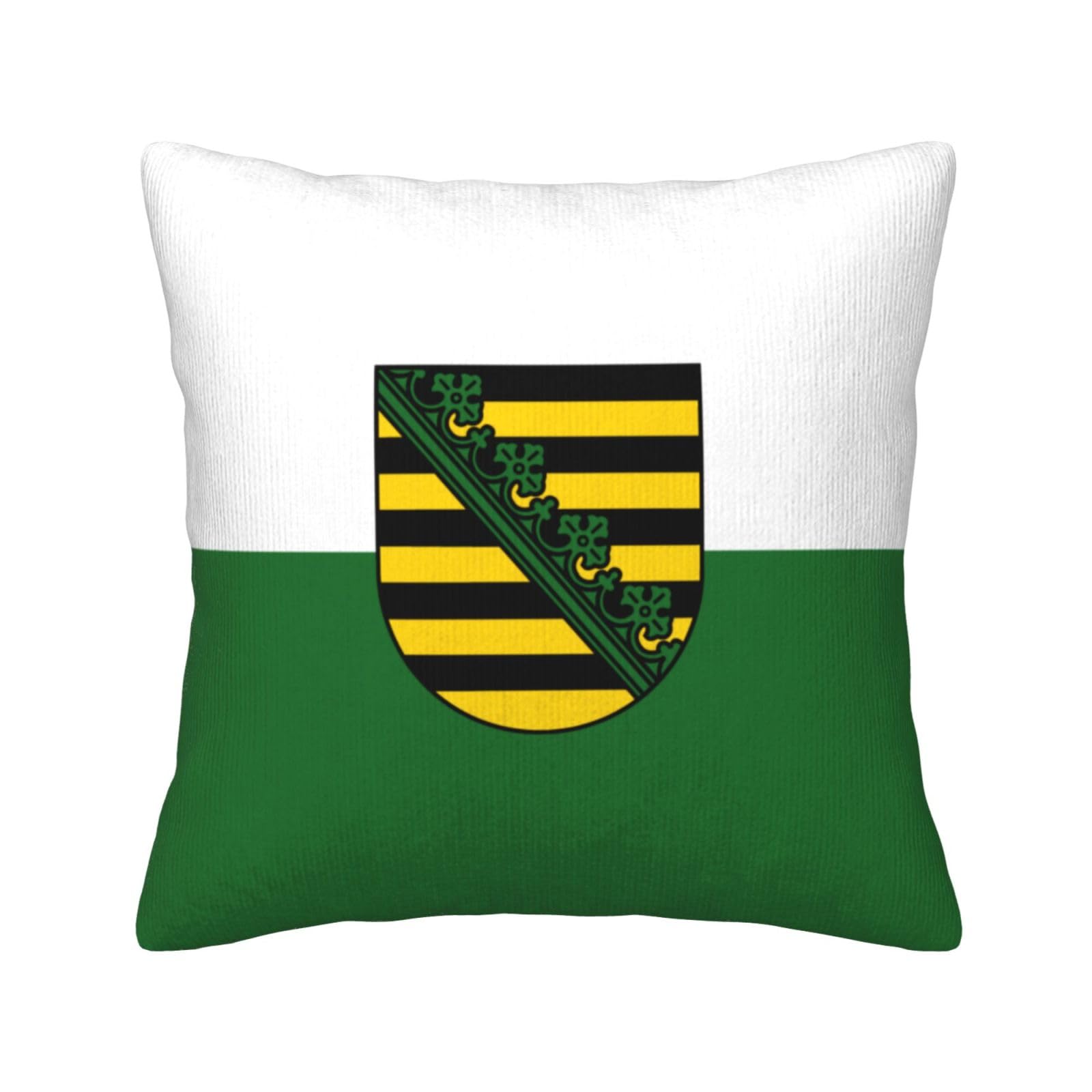 HGIUYDRD Saxony flag Print Corduroy Throw Pillow with Invisible Zipper Closure for Living Room, Couch and Bed