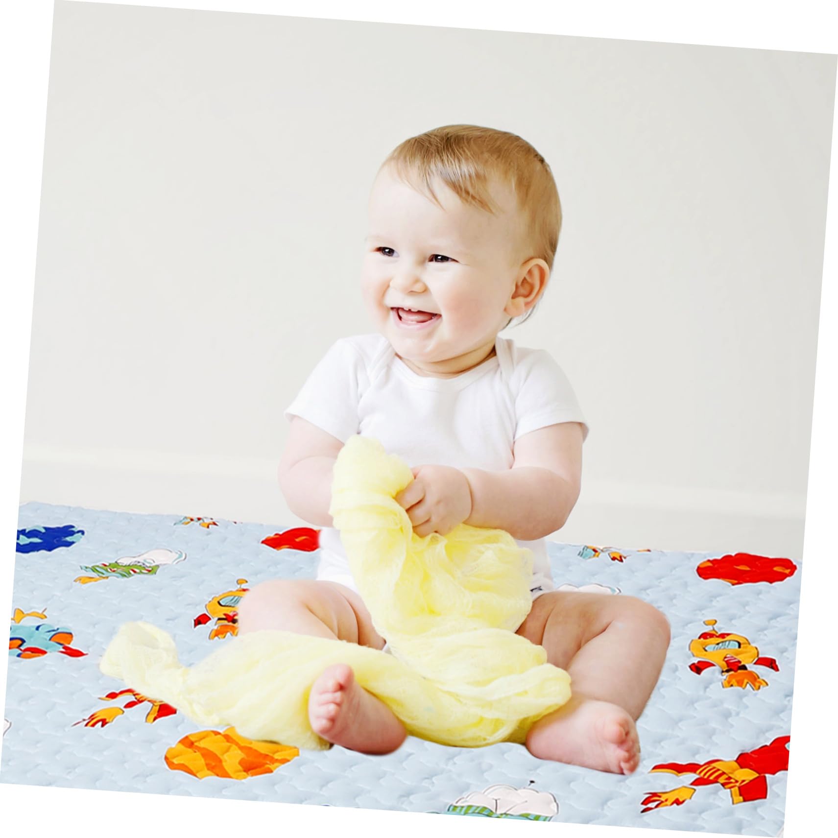 Mikinona Tapis pour Chaise Haute Anti-éclaboussures en Tissu Antidérapant Design Cartoon Polyvalent pour Bébé, pour Protéger le Sol Lors des Repas et Jeux