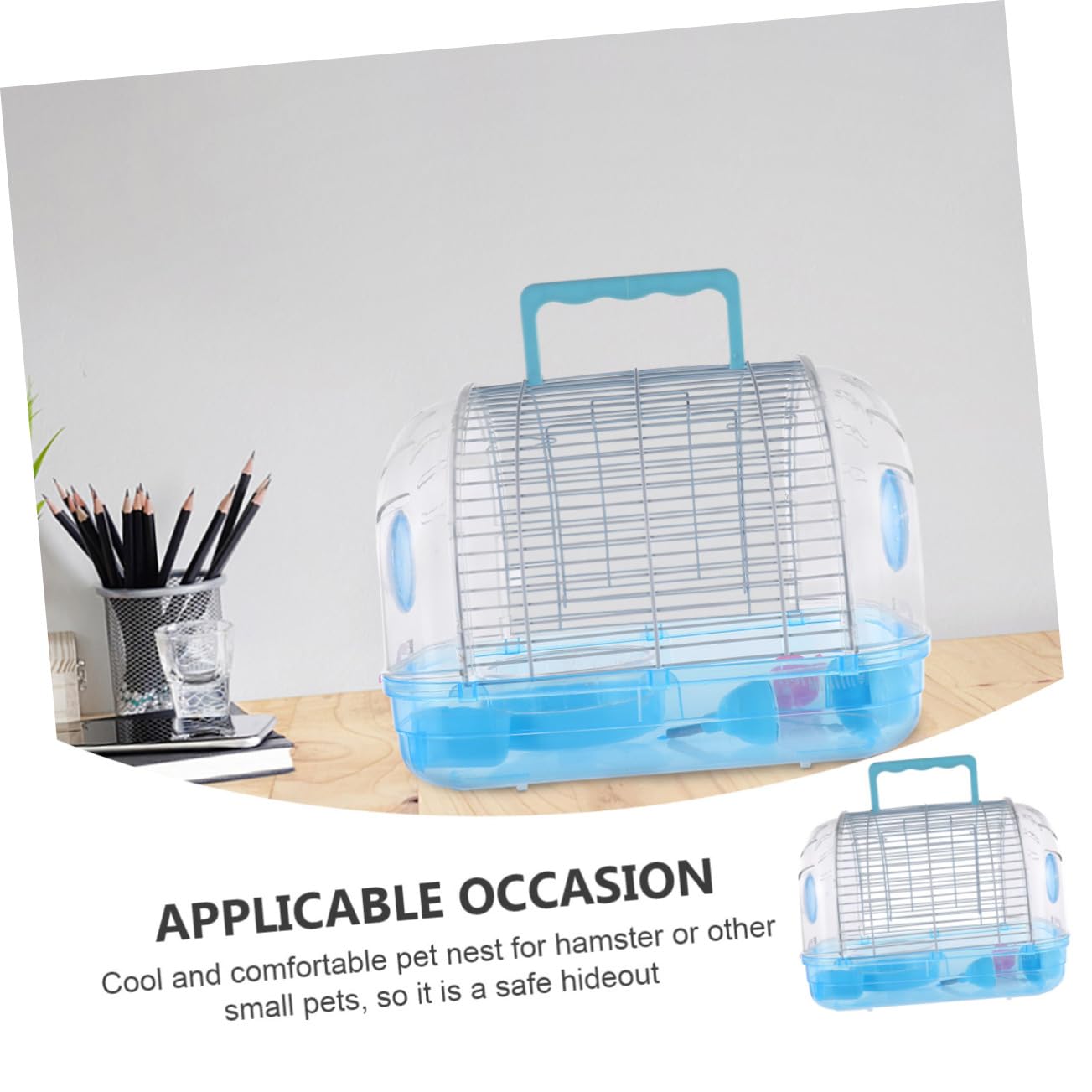 DOITOOL Maison de Transport Transparente pour Hamster, Plastique, Poignée de Transport, Abri Sûr et Confortable pour L’extérieur, Facile à Nettoyer Couleur Aléatoire