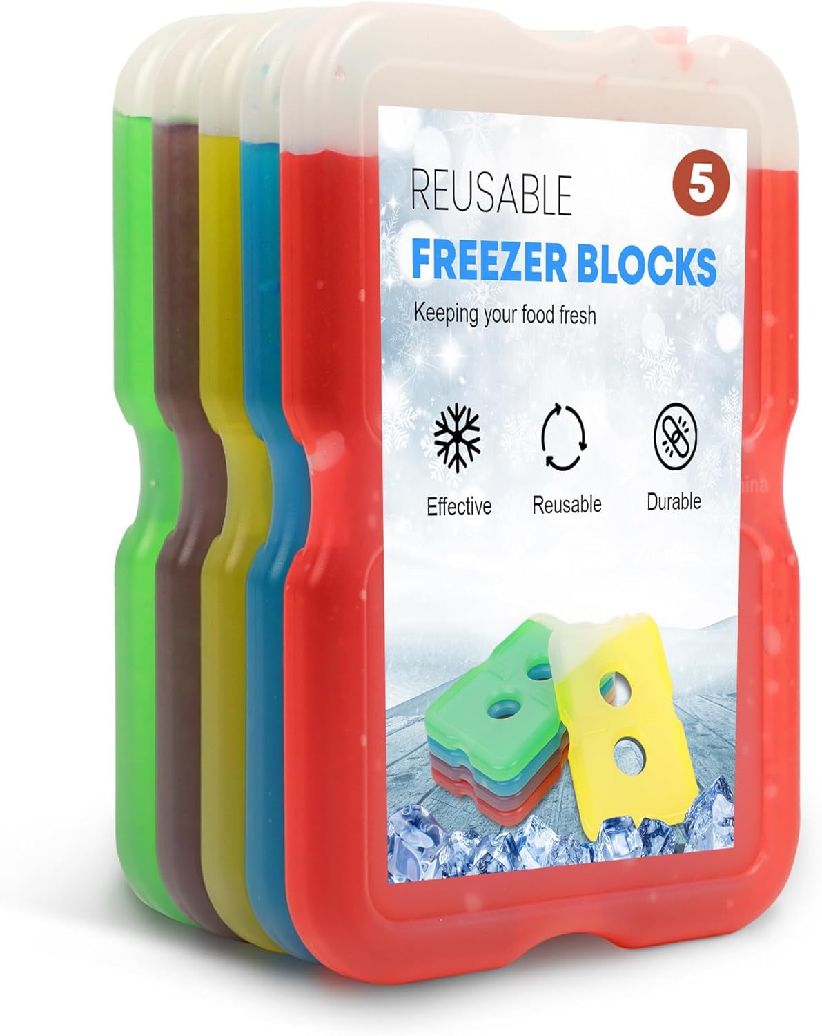 Roe Tenpo Ice packs for cool box, Reusable Freezer Blocks for Lunch box, camping accessories fishing accessories, camping food - Simply Stays Frozen for Longer