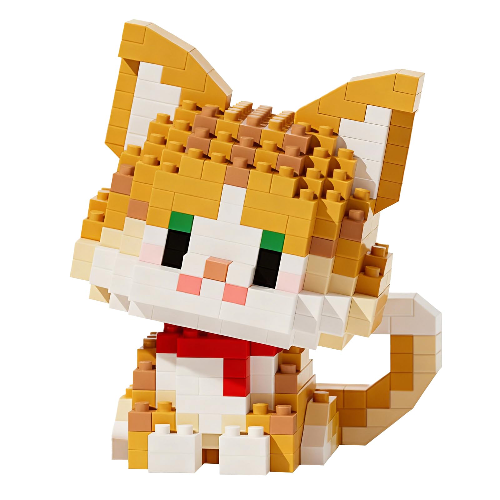 NOOLY Animal Micro Building Blocks Set Mini Cat Building Toy Bricks Kits for Adult and Kids WKLJM-09 (2 in 1 Orange cat,439PCS)