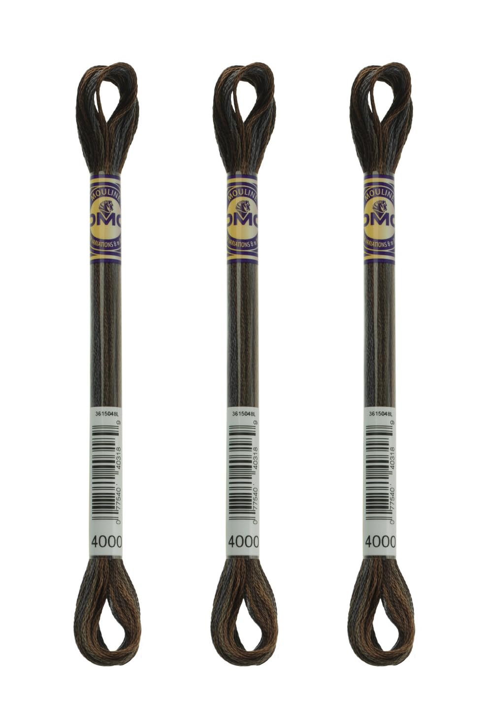 DMC Color Variations 6 Strand Embroidery Floss - 8.7 Yard - Espresso 417F-4000 - Bundle of 3 Skeins