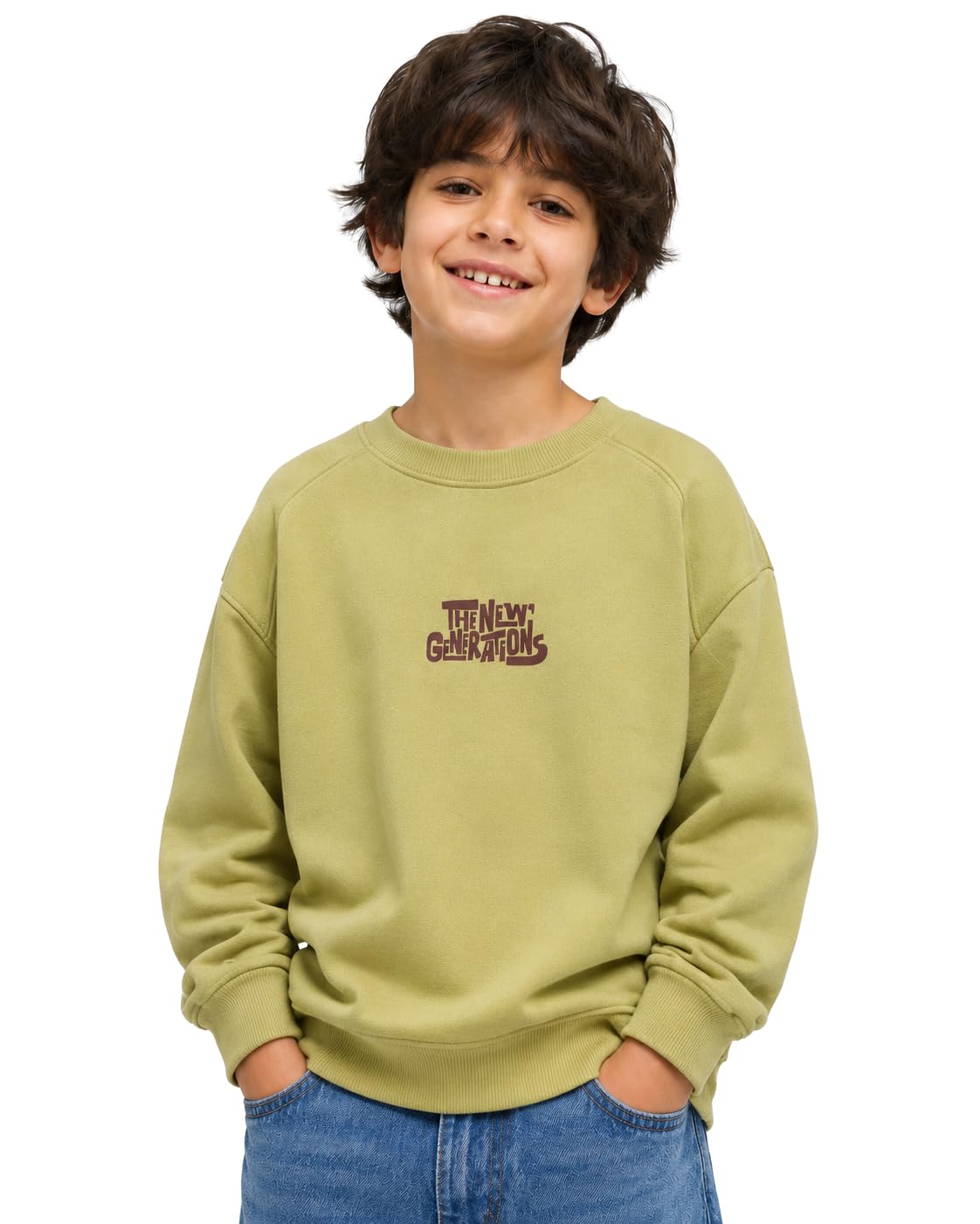 Alan Jones Clothing Boy's Oversized Sweatshirt | Stylish Printed Crew Neck Pullover for Kids | Age 6–16 Years | Soft & Warm Winter Wear-picture-26