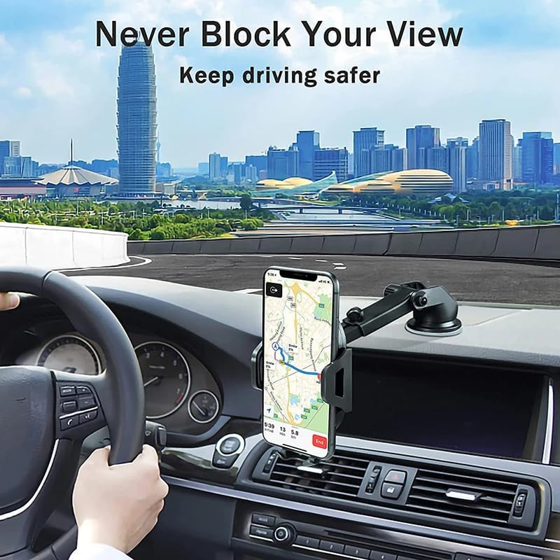 Car Phone Mount Holder for Seat Toledo 2012-2018,Dashboard Windshield Phone Holder Strongest Suction Cup 360° Adjustable Hands Free Anti-Drop Cell Phone Holder,Black