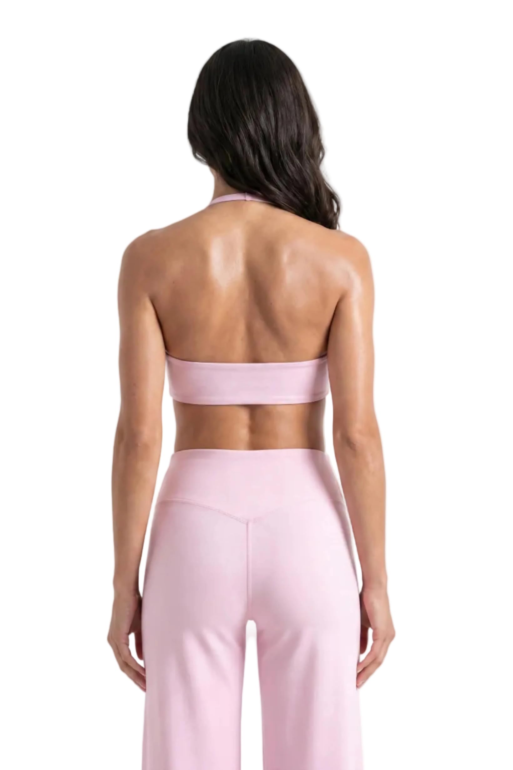Reggiseno Sportivo Donna con Allacciatura al Collo Regolabile e Coppe Rimovibili, Top Fitness Alta Compressione per Yoga Pilates e Palestra