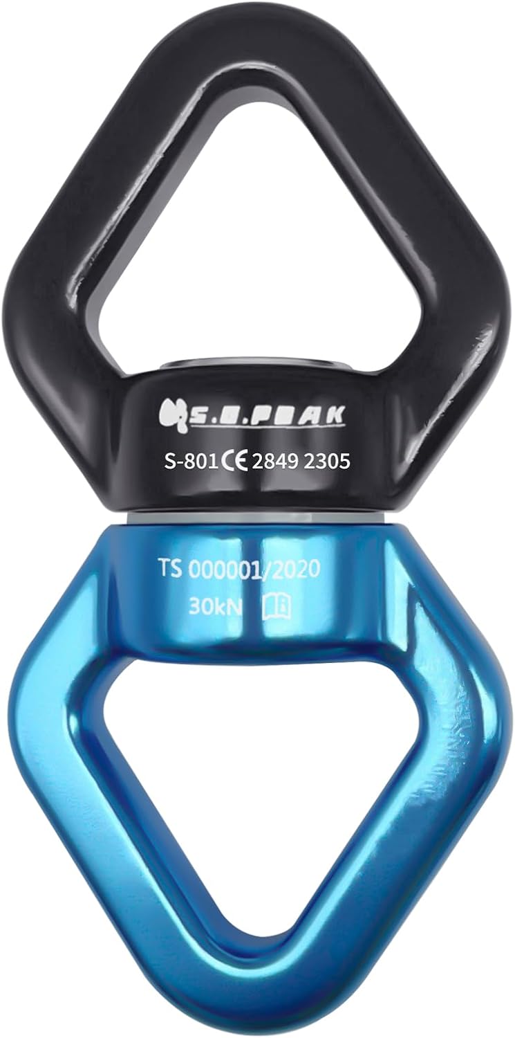 30kN Swing Swivel, CE Certified 360°Rotational Device, Silent Hanging Accessory for Tree Swing, Aerial Dance