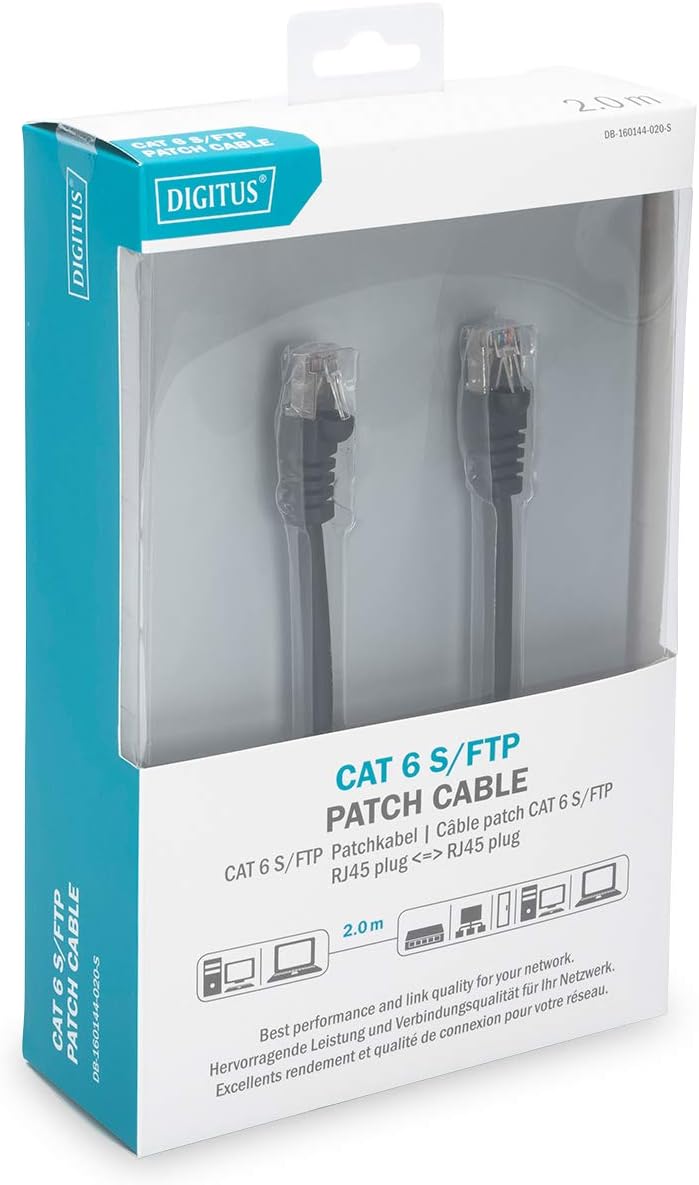 DIGITUS Cat 6 patch cable S-FTP, 2.0m, AWG 27/7, LSZH, Black - Image 3