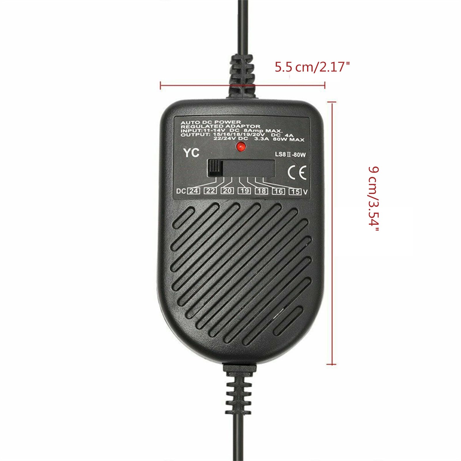 Chargeur portable universel 80 W Adaptateur d'alimentation réglable Adaptateur d'alimentation universel 80 W Chargeur portable LED Auto Adaptateur d'alimentation réglable