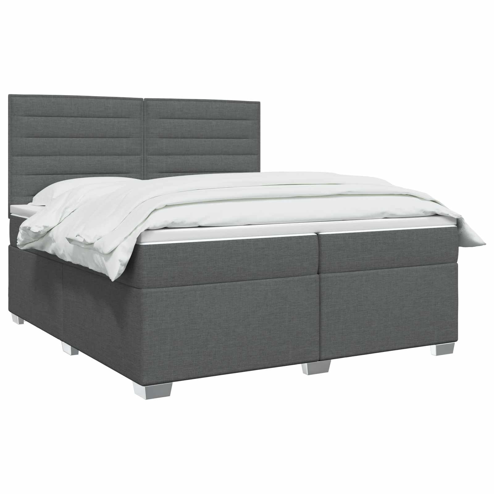 Lit Boxspring 200x200 cm avec Matelas à Ressorts et Surmatelas