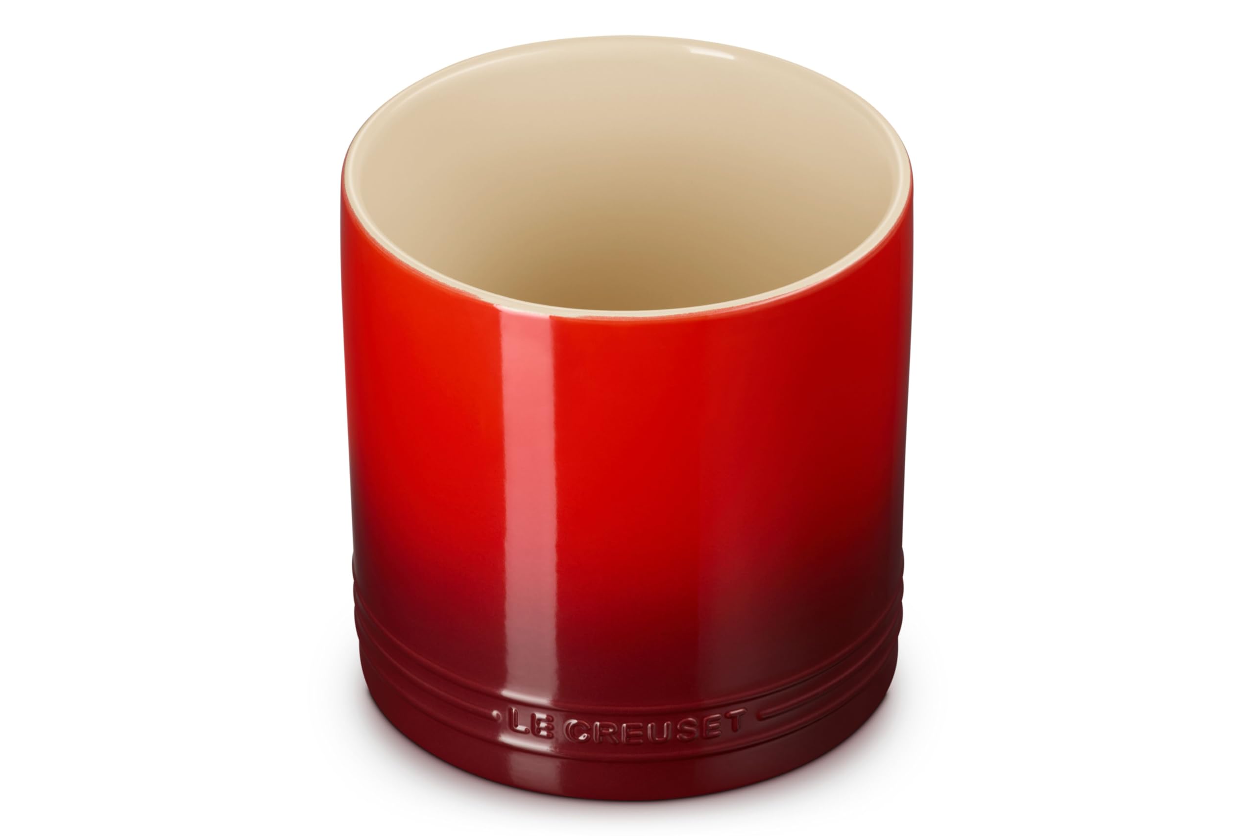 Le Creuset Stoneware Signature Utensil Crock, 2.7 qt., Cerise