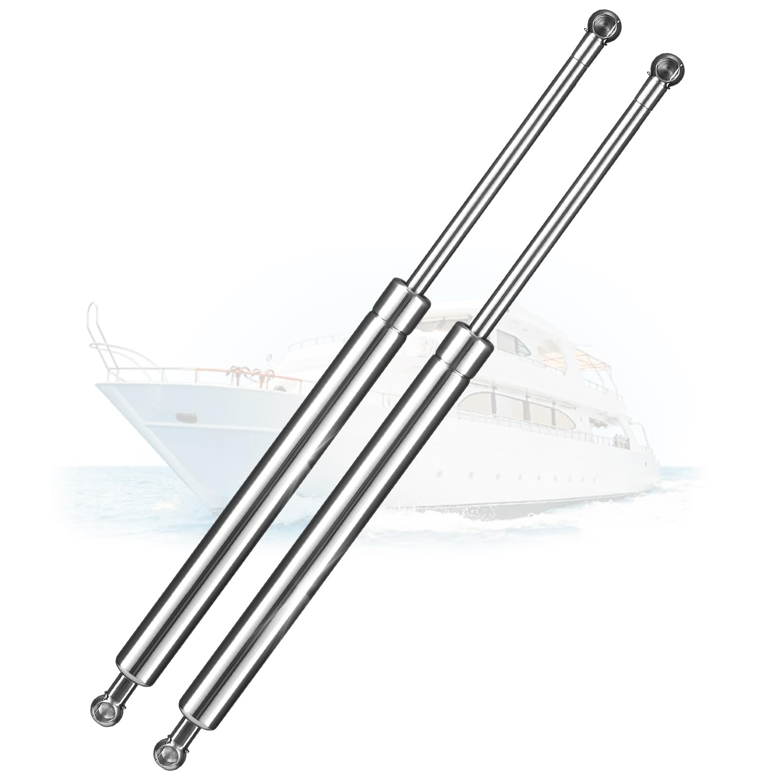 ARANA 500 mm 445 N - Molle a gas in acciaio inox, 2 molle a gas Lift Support, molle a gas per barca Locker Camper Shell lunotto posteriore vuoto topper tettuccio copertura