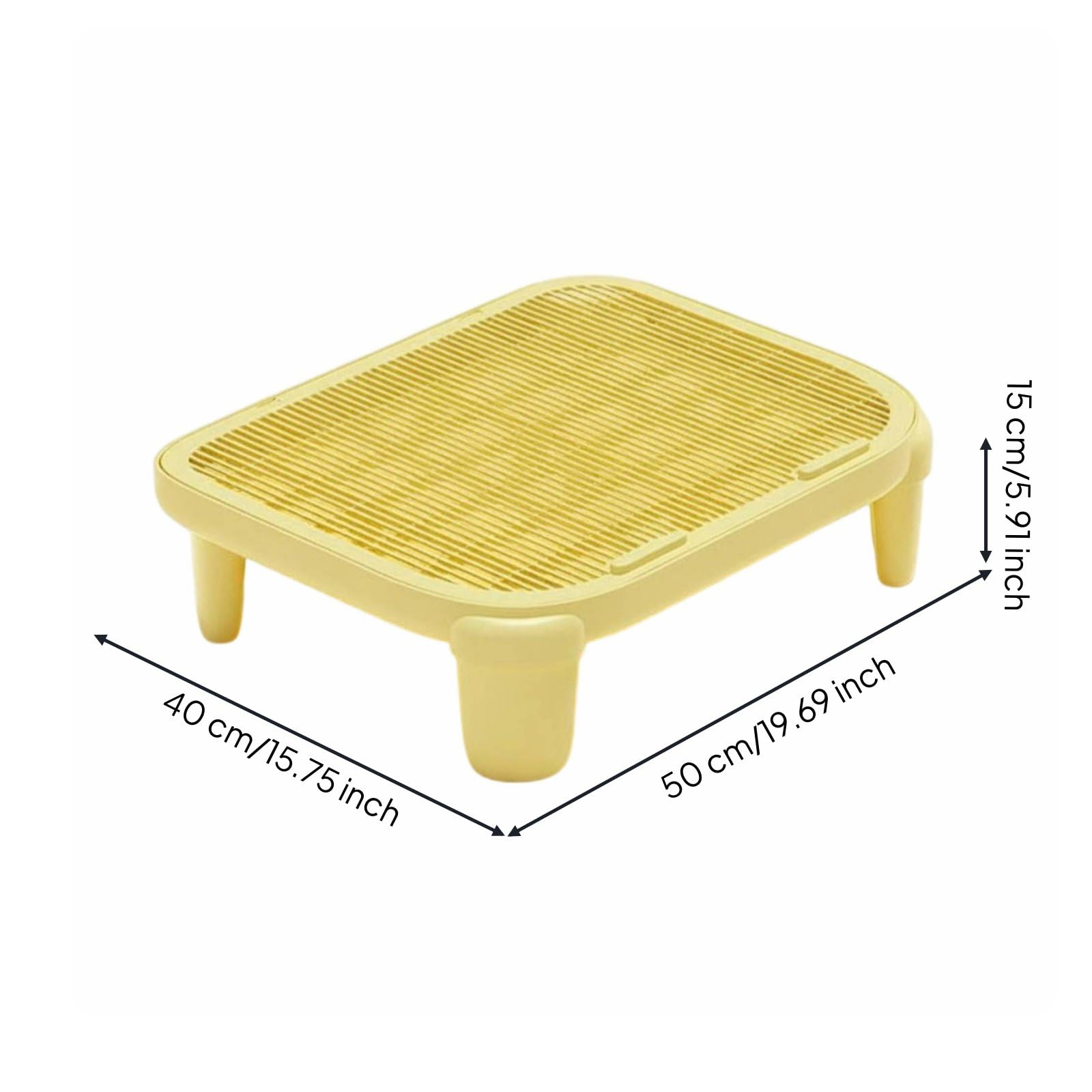 Katzenklo Schale Katzenstreu Auffangschale Katzenstreu Matte Katzenstreu Tablett Katzenklo Einlage mit Universeller Passform Pfotenreinigungsrost Und, Yellow, High Leg